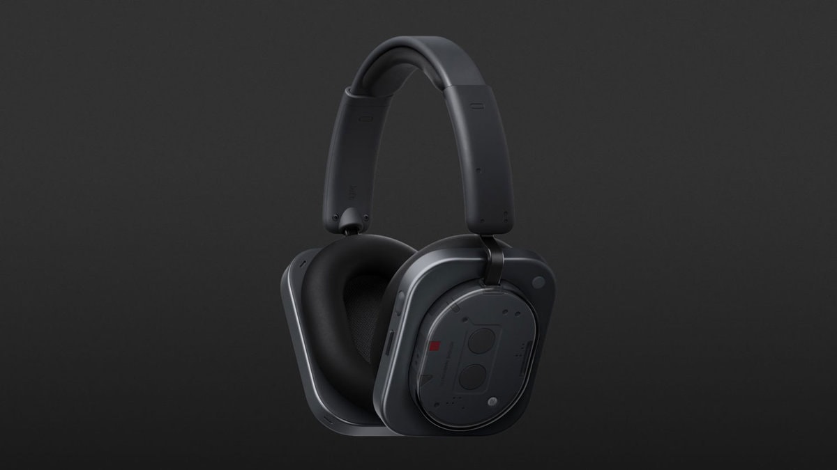 Stylish black over-ear headphones design.