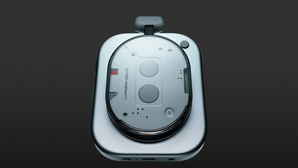 Sleek black headphones with minimalist design.